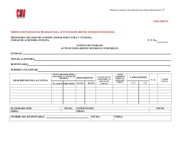 Manual de funciones y procedimientos de auditoria interna