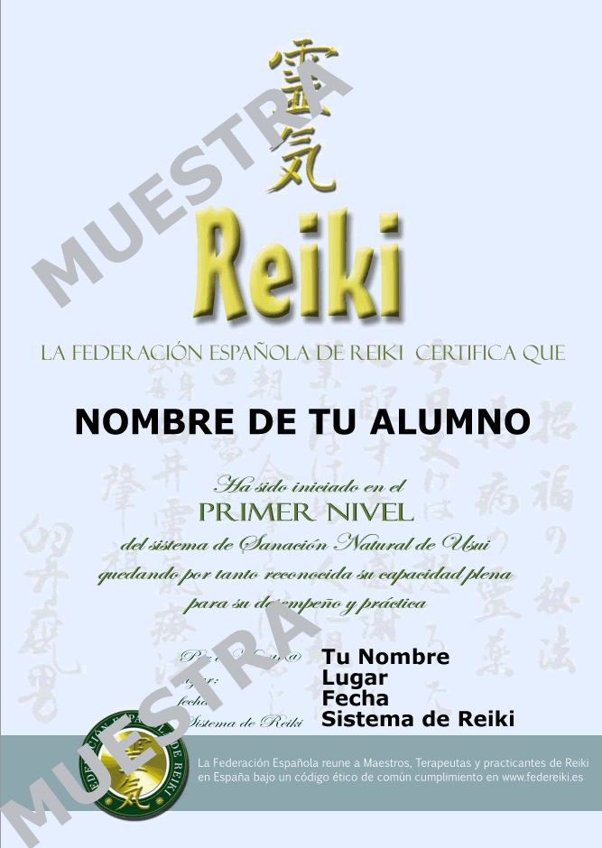 Manuales de Reiki y Diplomas de Reiki