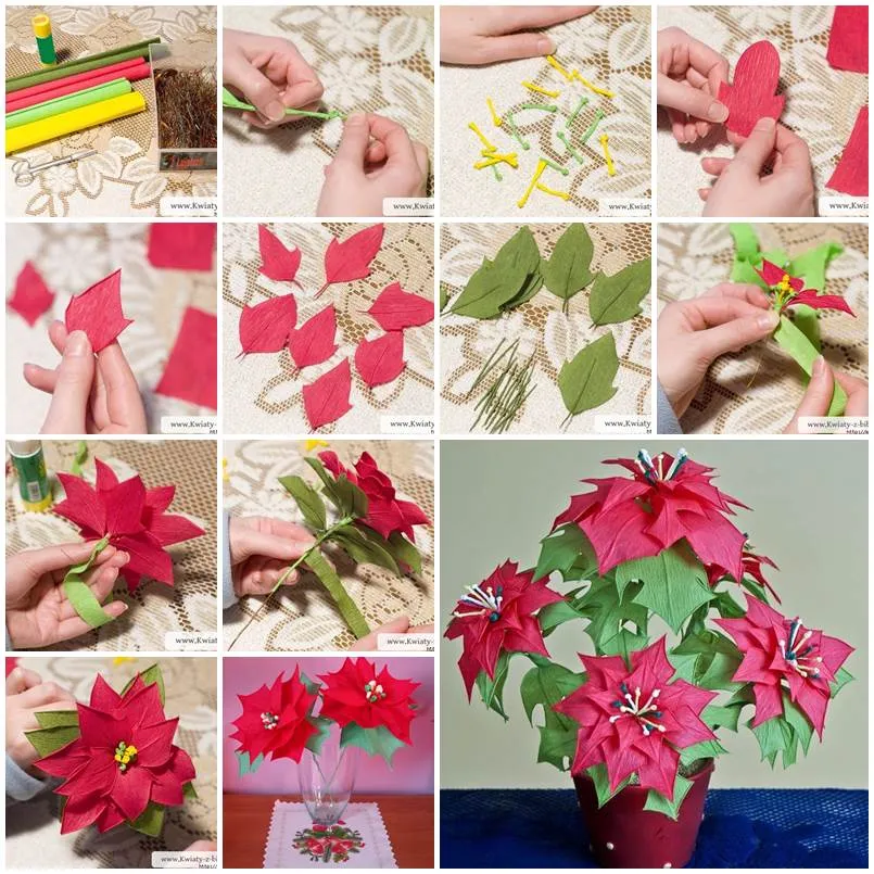 Manualidad flores Poinsettia - TODO NAVIDAD