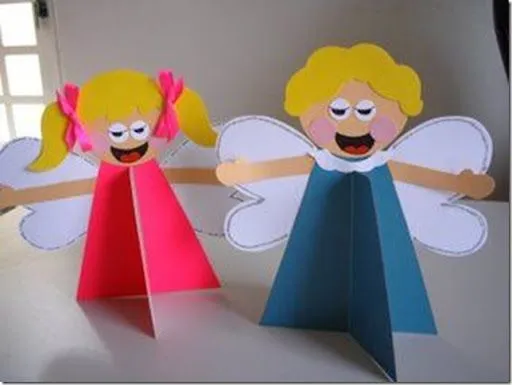 Manualidad de Navidad para niños, Árbol y ángel