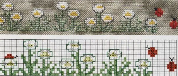 MANUALIDADES: BORDADOS DE FLORES EN PUNTO DE CRUZ
