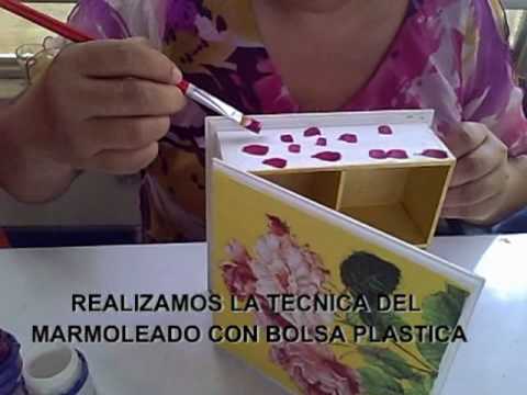 MANUALIDADES CAJA MARMOLEADA - YouTube
