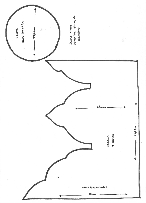 Molde de corona para imprimir - Imagui