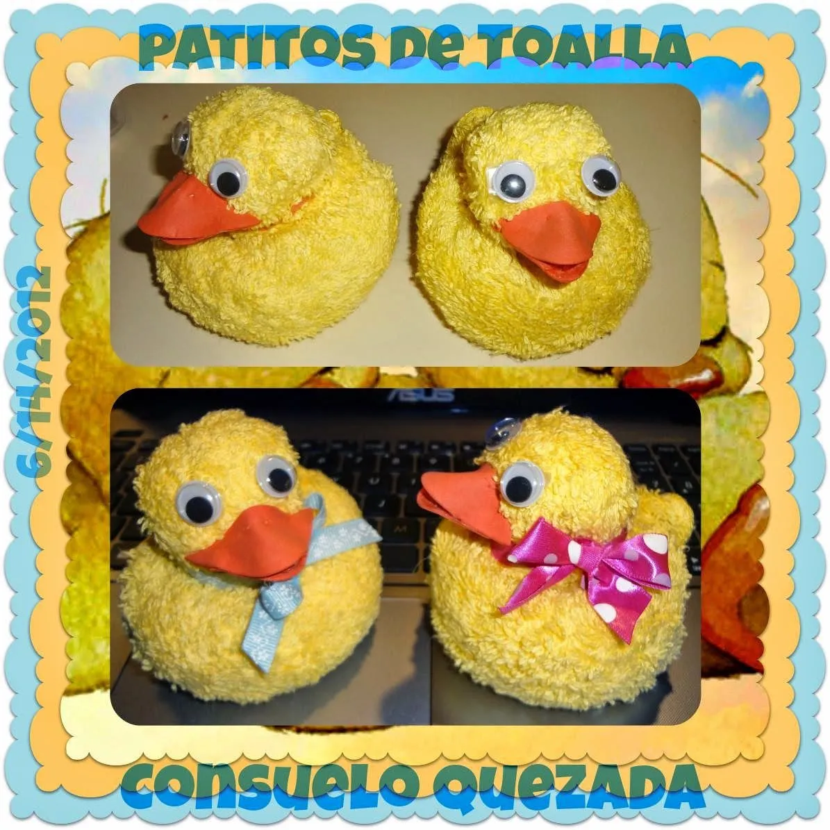 LaS mAnUaLiDaDeS De CoNsUeLo: Patito de toallita facial