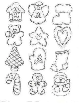 para colgar del arbol pintarlos en tela hacerlos en madera con pintura ...