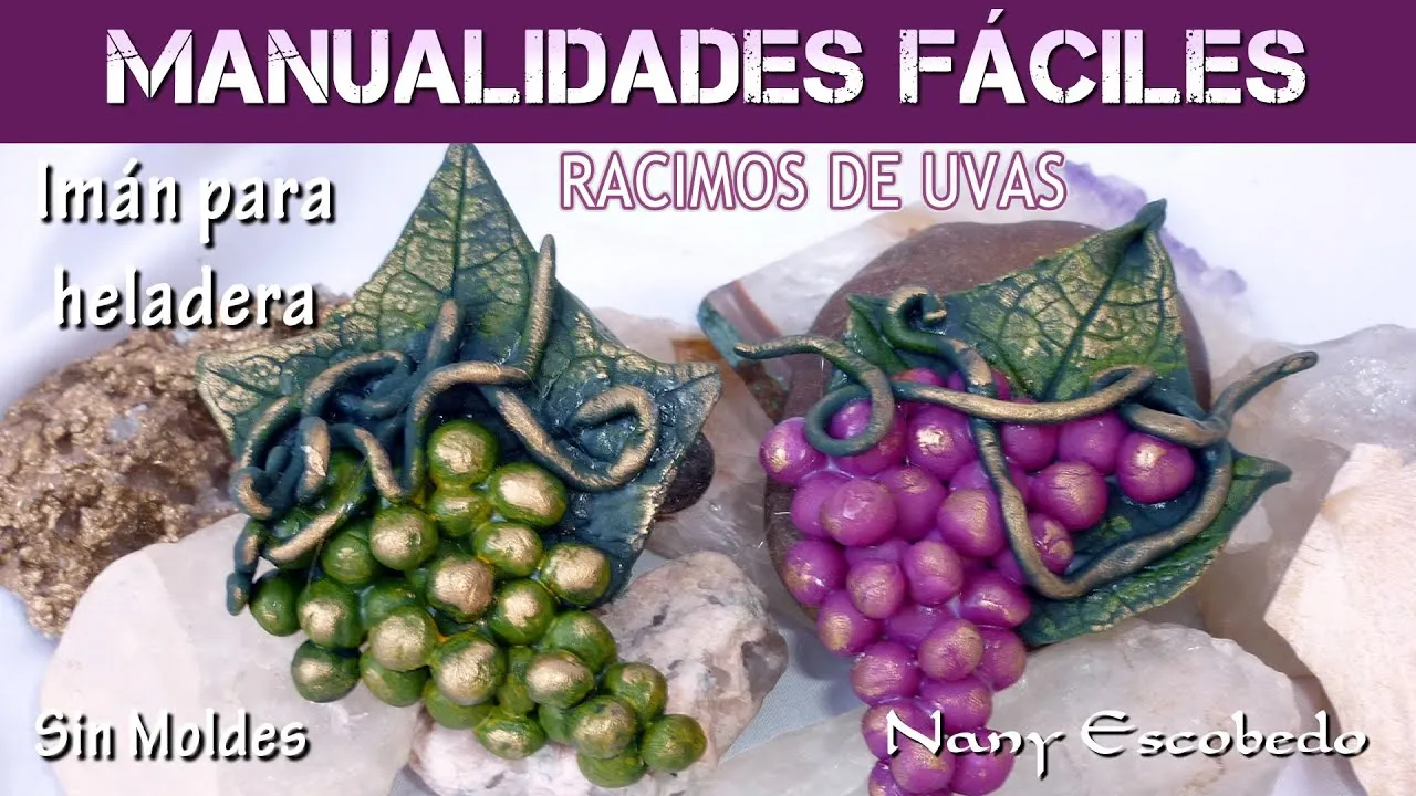 MANUALIDADES FÁCILES RACIMOS DE UVAS IMAN PARA HELADERA - YouTube