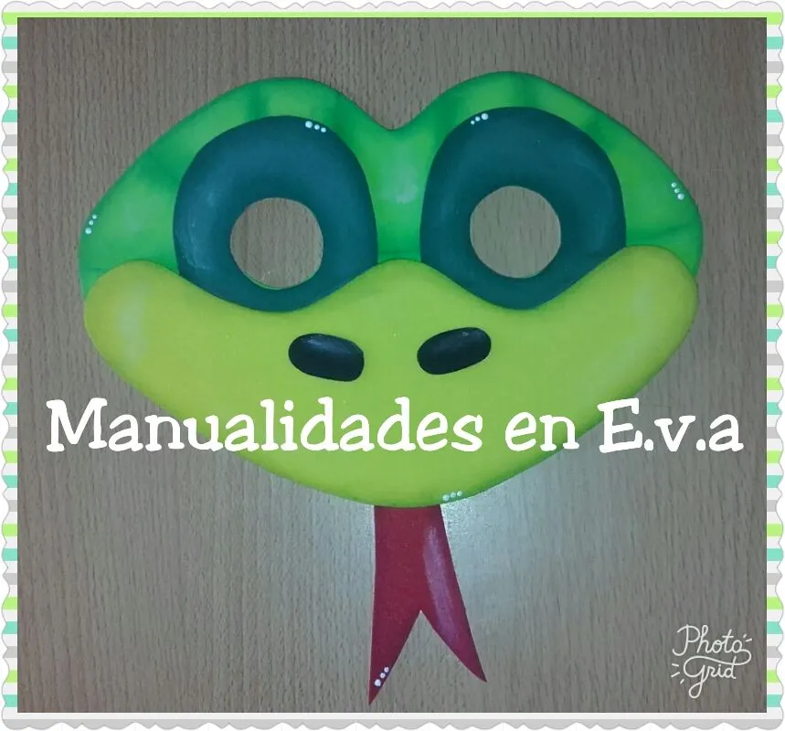 Manualidades en Goma Eva: ANTIFACES DE SERPIENTE, OSO Y LEON