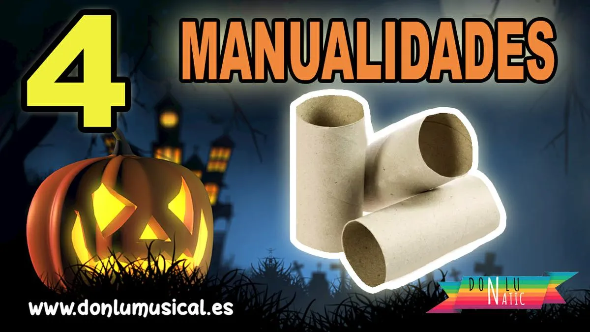 4 manualidades para Halloween con tubos de cartón para niños | Manualidades