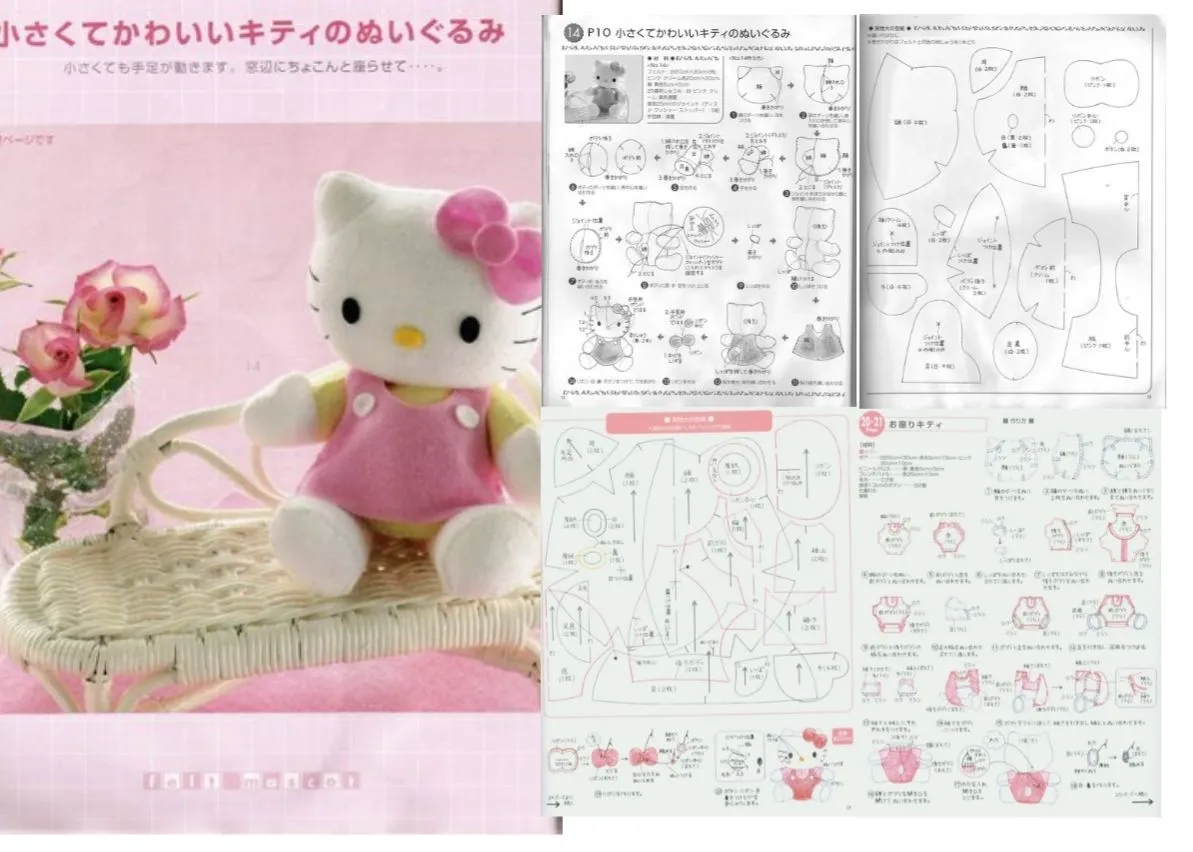 Manualidades Hello Kitty peluche con moldes | Busco imagenes