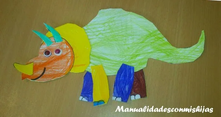 Manualidades con mis hijas: Los dinosaurios: Colorear, recortar y ...