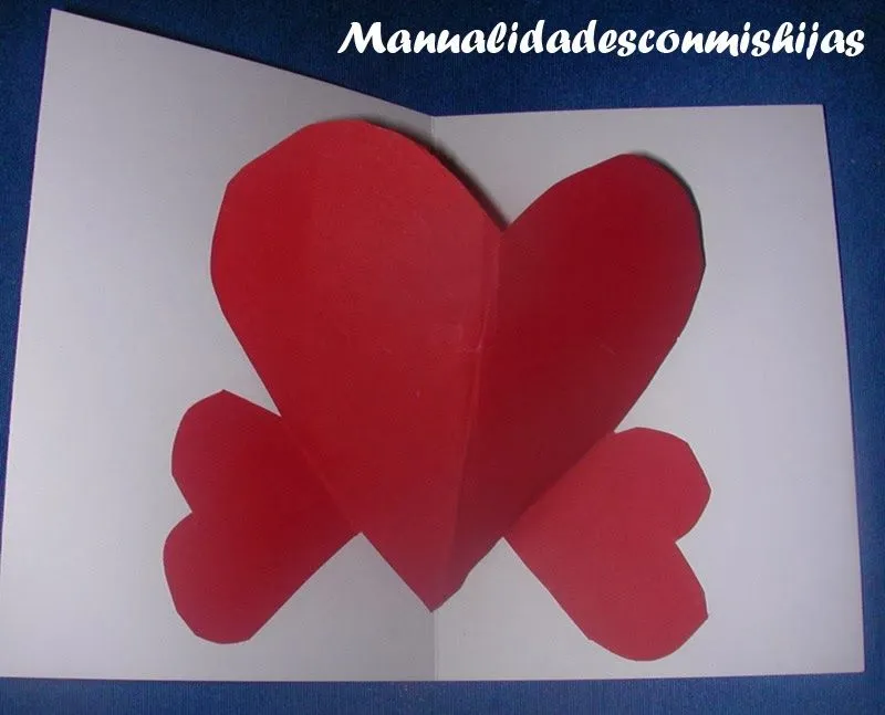 Manualidades con mis hijas: Tarjeta con corazón que sobresale