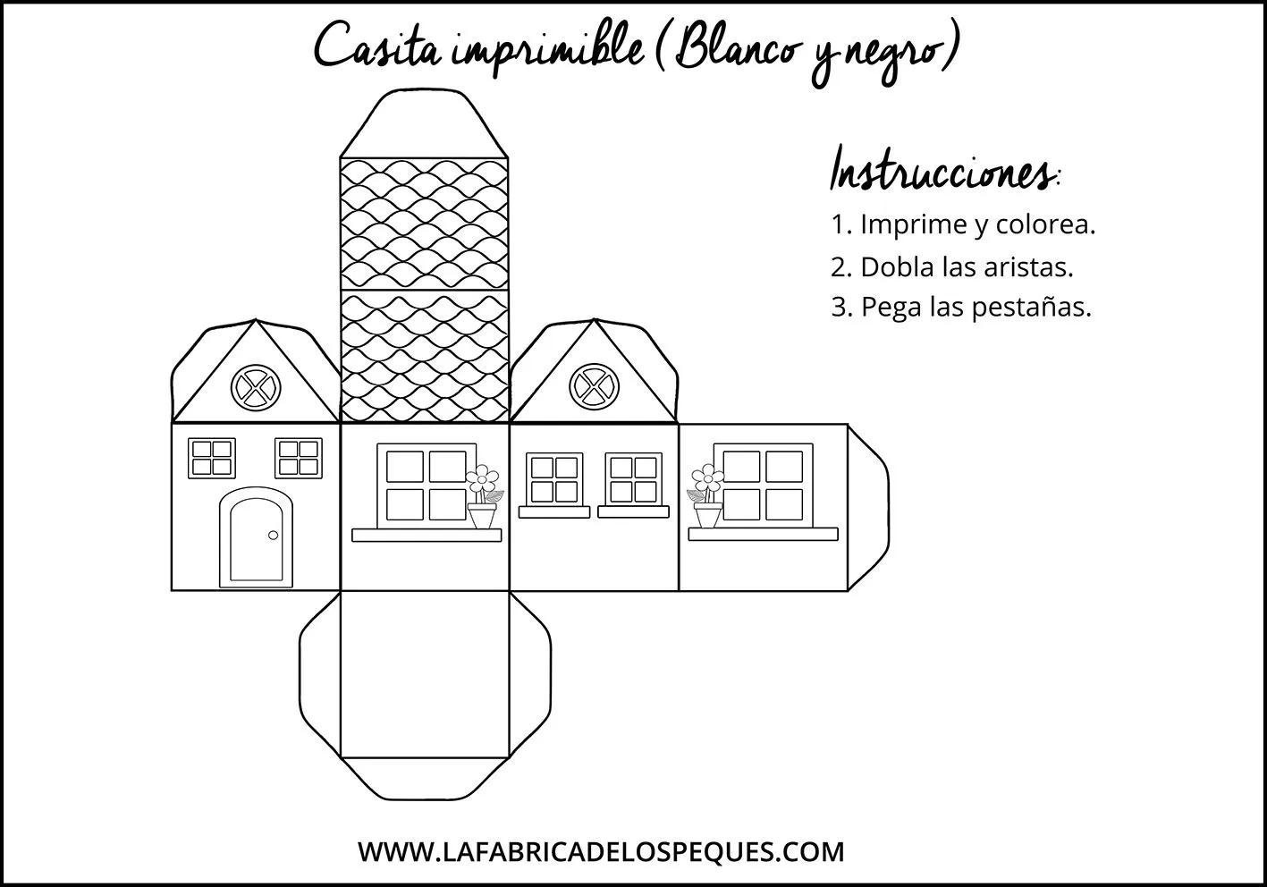 Manualidades infantiles: Casas imprimibles - La fábrica de los peques