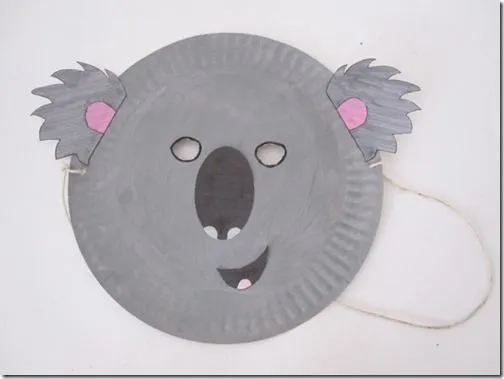 Manualidades máscara koala hecha con un plato | Máscaras de Carnaval