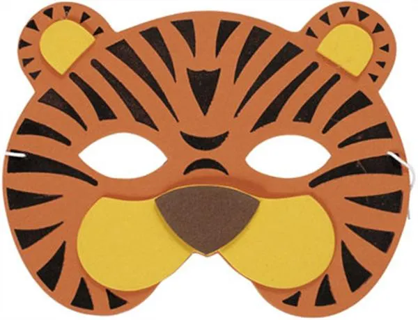 Manualidades máscara tigre en Goma Eva moldes