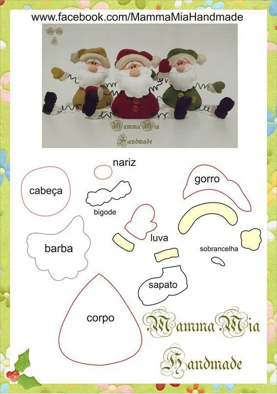 MANUALIDADES Y NAVIDAD: Santa Claus -Moldes