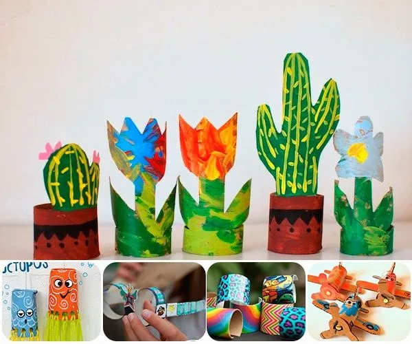 5 manualidades con rollos de papel higiénico