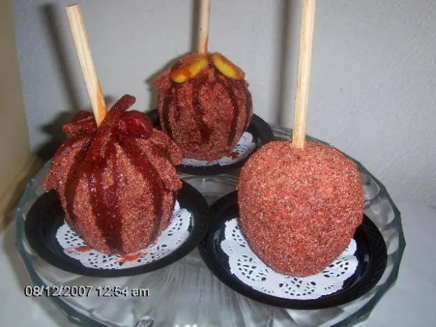 Manzanas de chamoy decoradas - Imagui