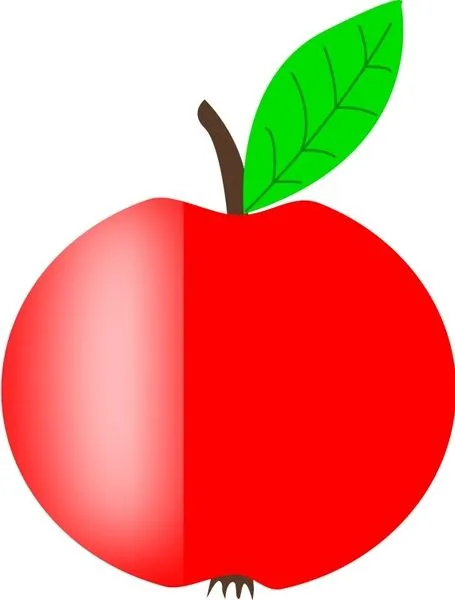 Manzana roja con una hoja verde Vector de imágenes prediseñadas ...