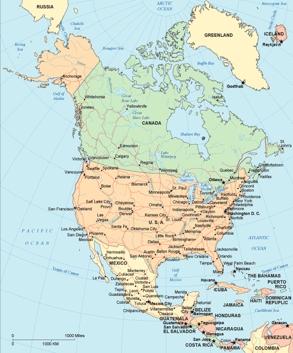 Map of North America - North America Maps and Geography