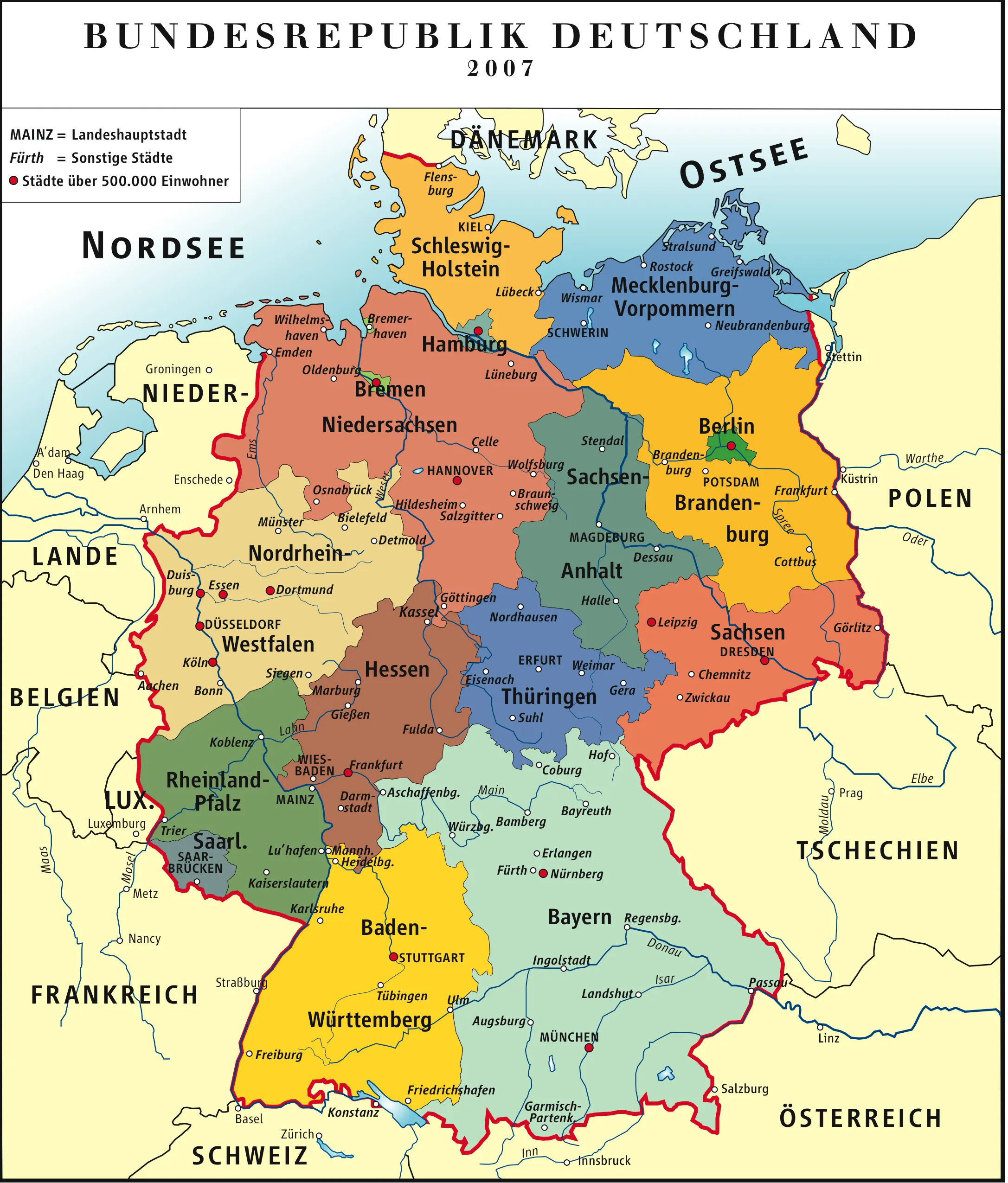 Mapa de Alemania 2007 - Tamaño completo