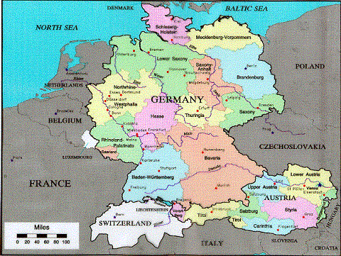 Mapa de Alemania Politico Geografia | Mapa del Mundo