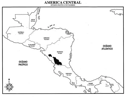 Mapa de América Central con división política con nombres | Pulso ...