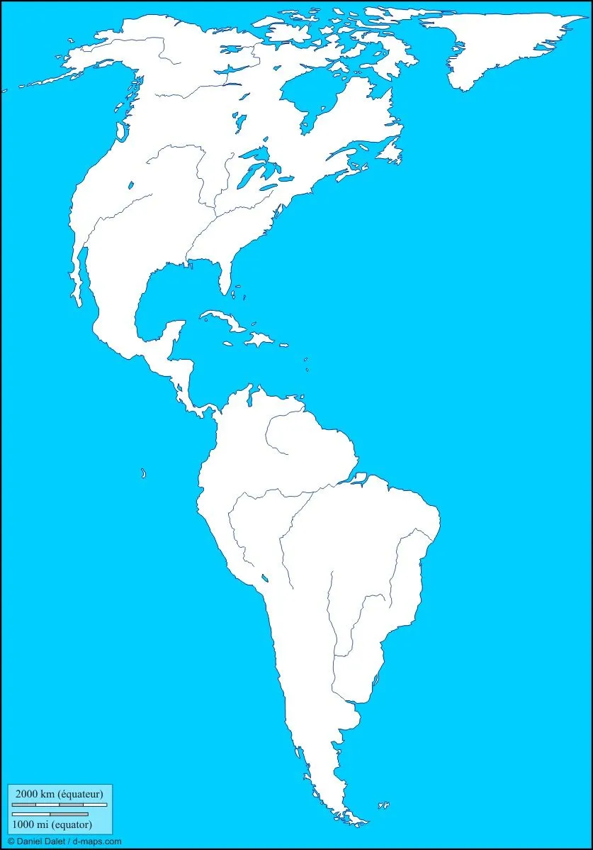 Mapa mudo de América con sus principales ríos - Currículum en ...