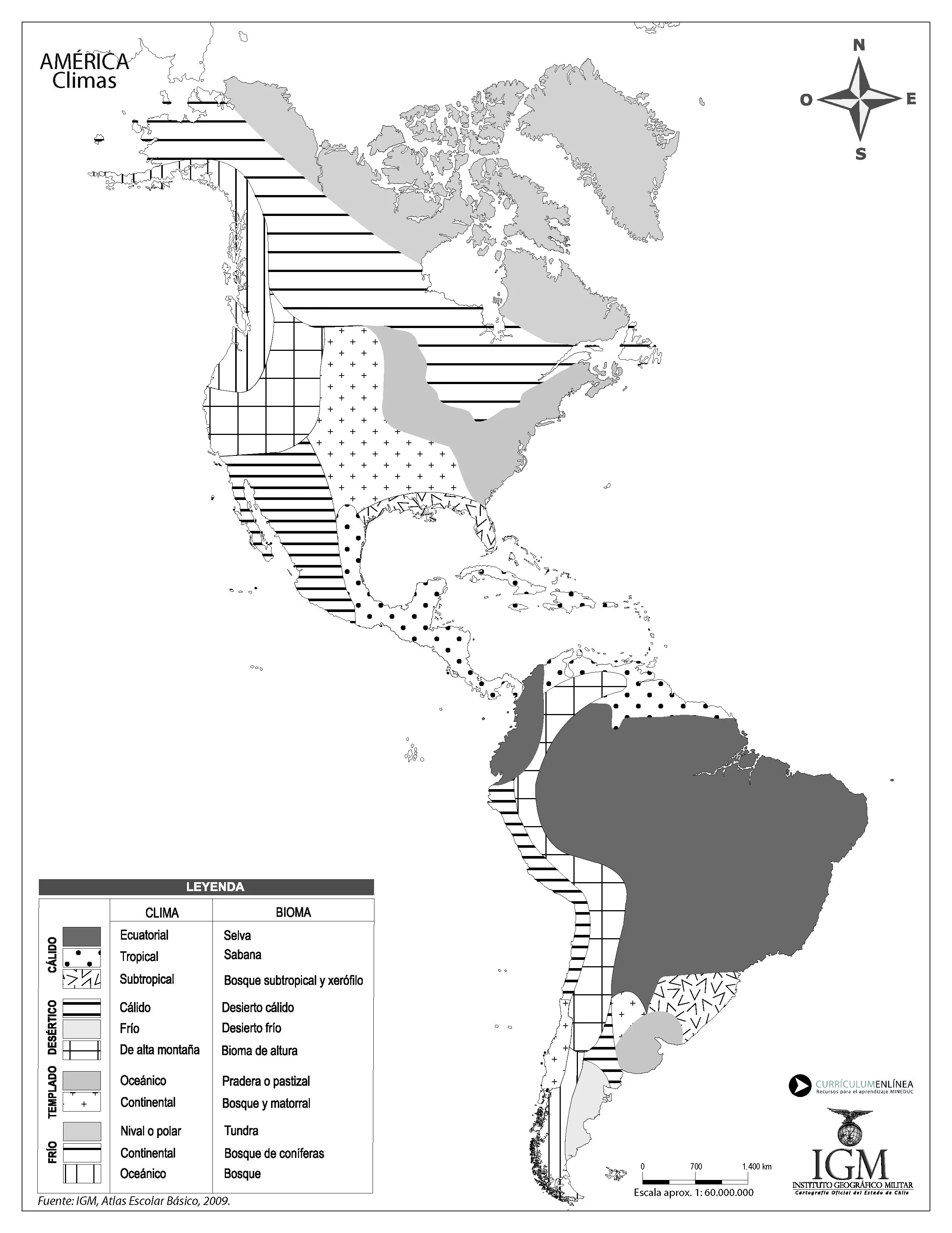 Mapa América - Currículum en línea. MINEDUC. Gobierno de Chile.