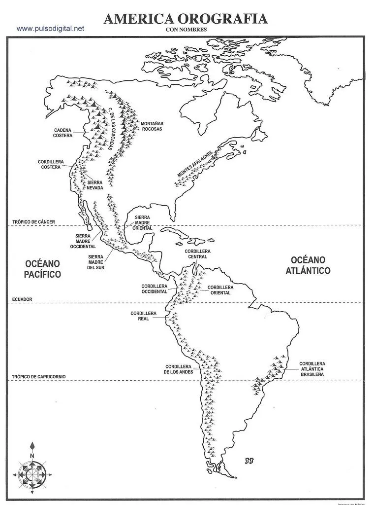 Mapa America Con Nombres