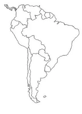 Mapa de América del Sur para colorear ~ 4 Dibujo