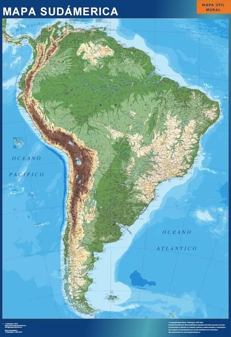 Mapa de América del Sur | Murales Posters Pared