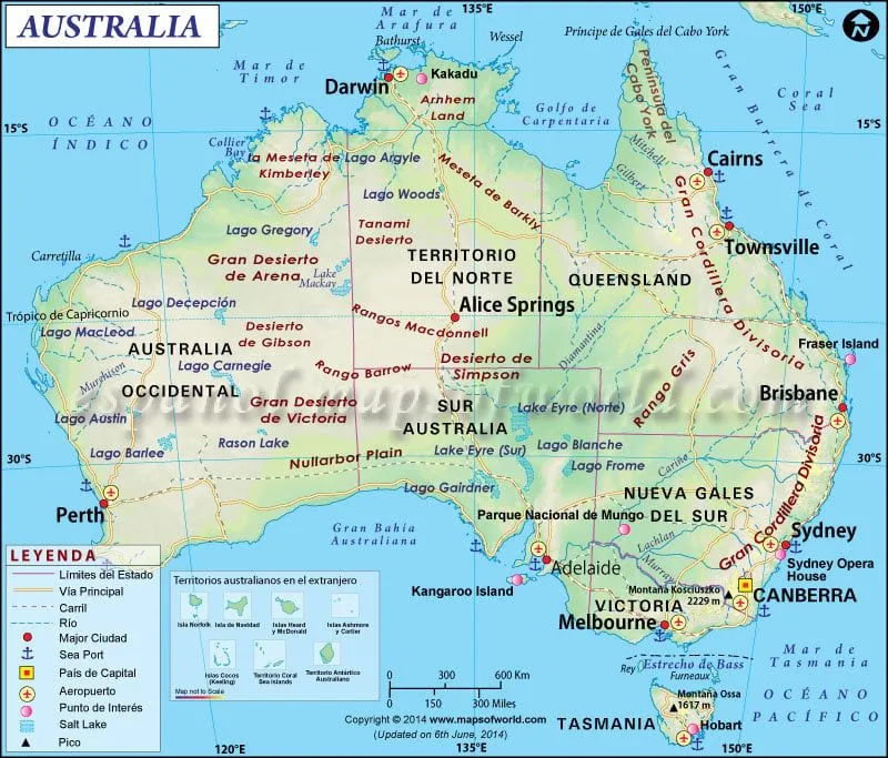 Mapa de Australia | Mapa Australia