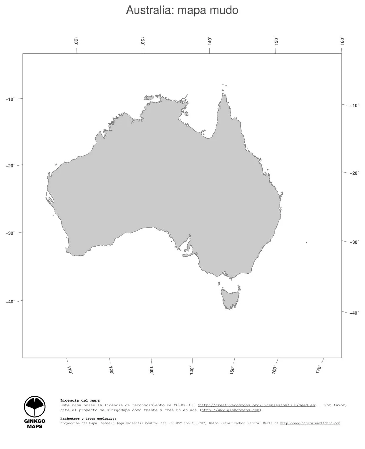 Mapa Australia; mapas colección continente Oceanía; record: Australia