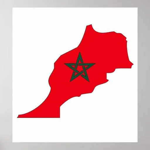 Mapa de la bandera de Marruecos del mismo tamaño Impresiones | Zazzle