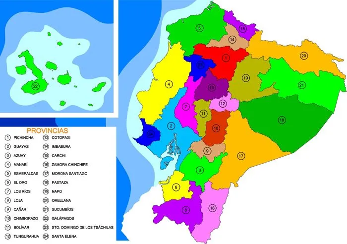 Mapa político del Ecuador para pintar - Imagui