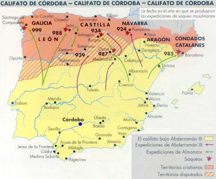 Mapa del Califato de Córdoba | Edad Media