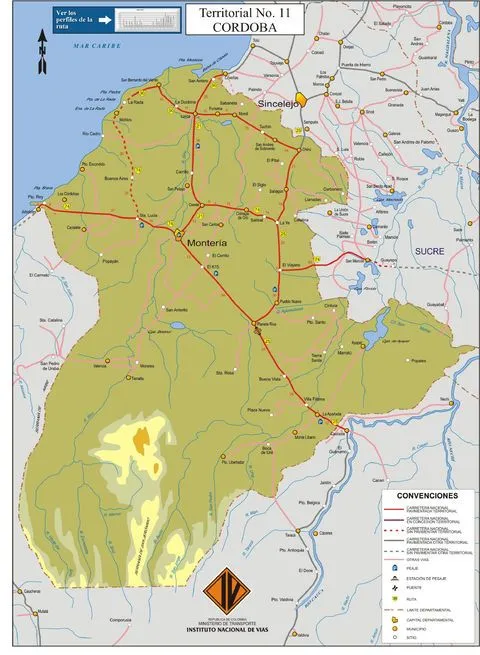 Mapa de carreteras de Córdoba - Córdoba