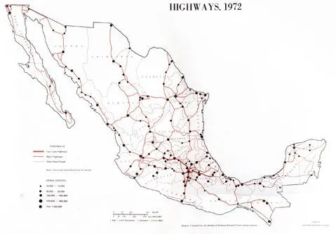 Mapa de Carreteras de México 1972