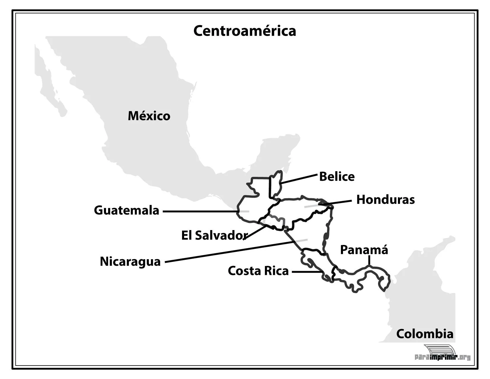 Mapa de centroamerica para colorear - Imagui