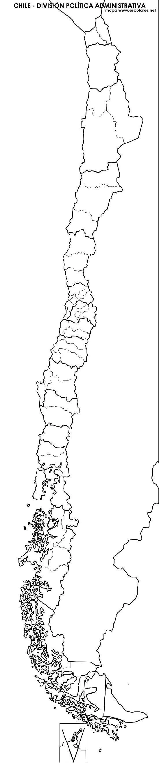 Mapa de Chile para imprimir