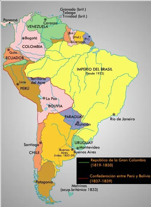 El Mapa de la Gran Colombia 1819-1830 – El Sueño de Simón Bolívar ...