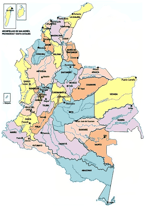 Mapa de colombia con sus ciudades - Imagui