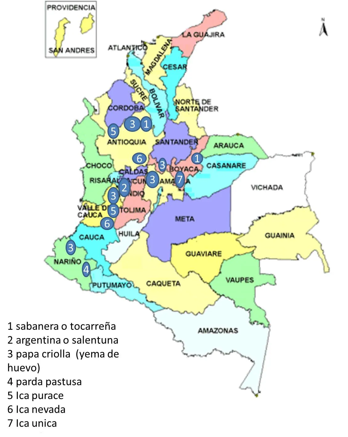 mapa de colombia con cultivos de papa por departamentos | Pablo ...