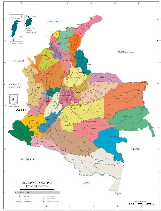 Mapa de Colombia para imprimir - colorearrr