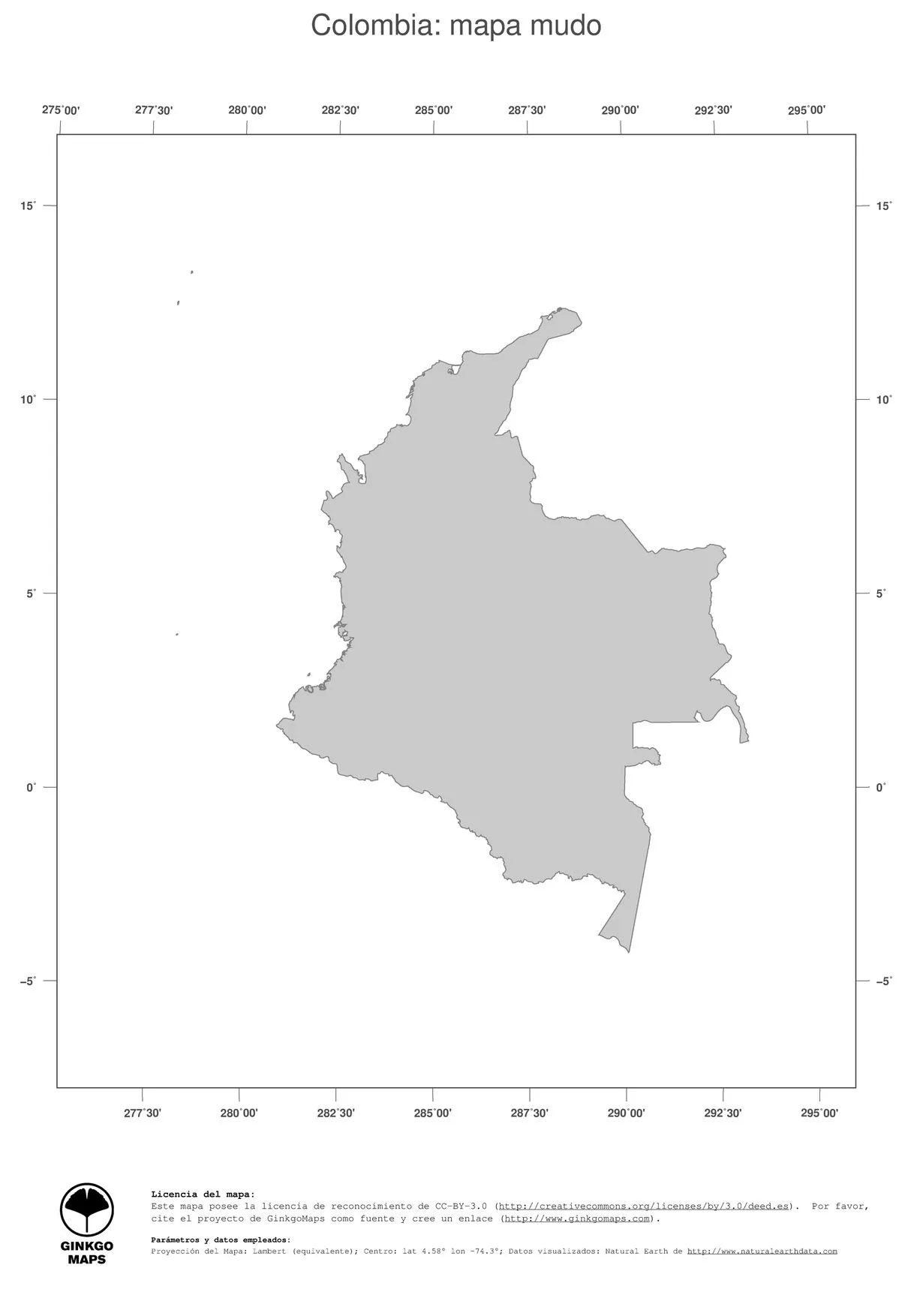 Mapa Colombia; mapas colección continente América del Sur; record ...