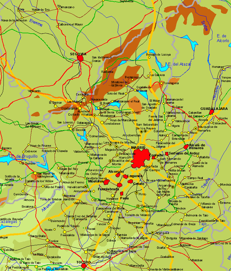 Mapa de la Comunidad de Madrid - Tamaño completo