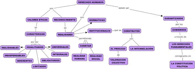 Mapa conceptual sobre los derechos humanos | David Guillermo Rodriguez