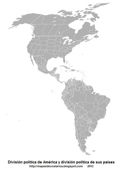 En Mapa Del Continente Americano Con Division Politica Y Nombres ...