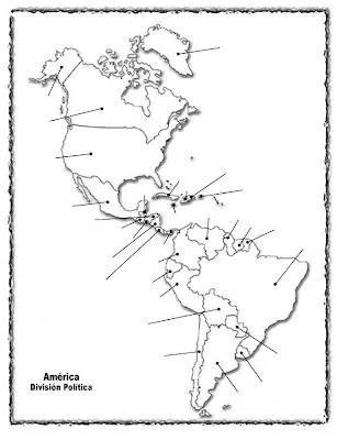 Mapa del continente americano con nombres - Imagui