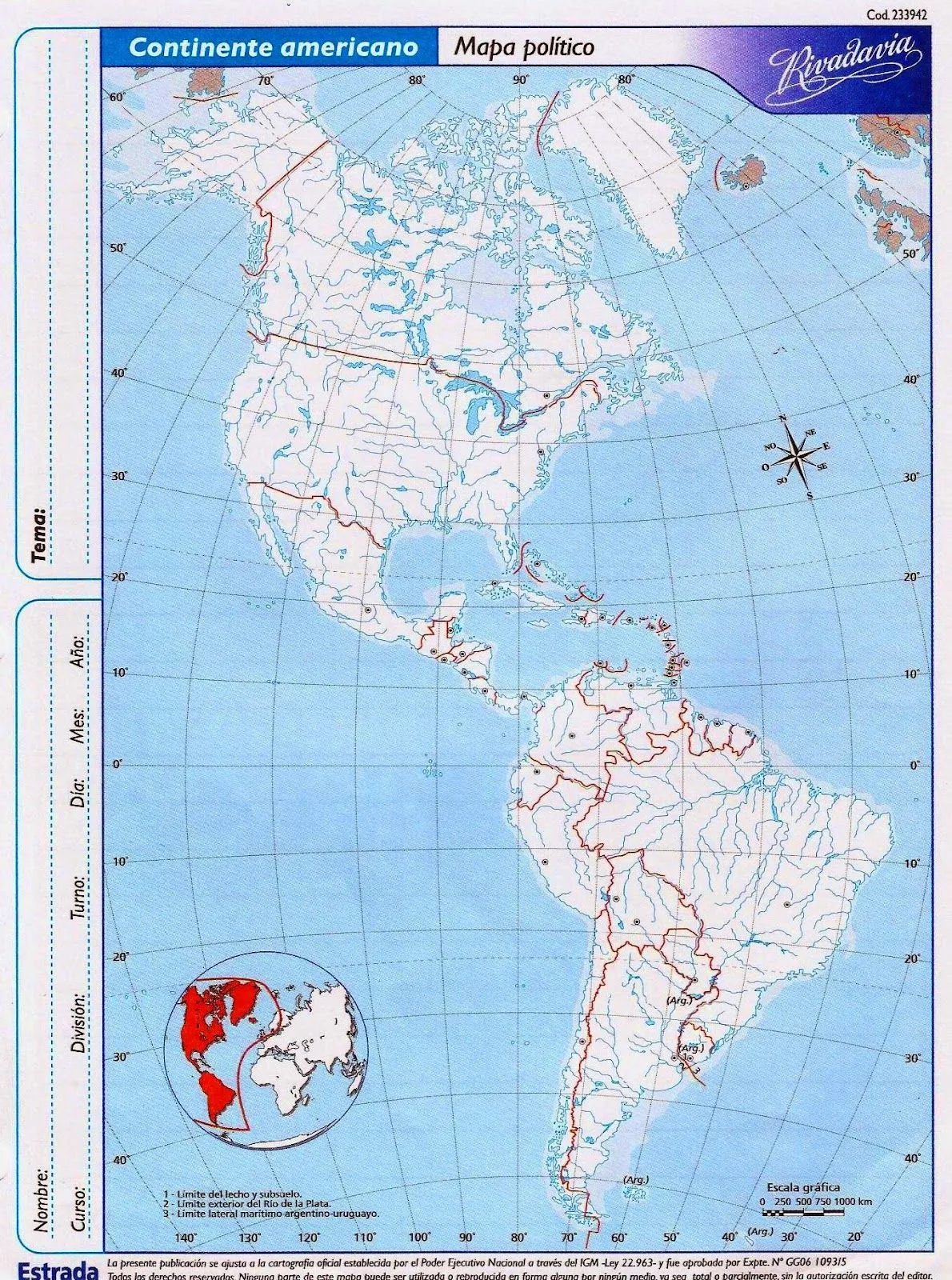 Mapa del continente americano politico - Imagui